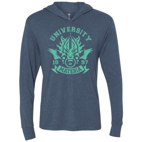 T-Shirts Indigo / X-Small University of Materia Triblend Long Sleeve Hoodie Tee