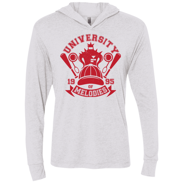 T-Shirts Heather White / X-Small University of Melodies Triblend Long Sleeve Hoodie Tee