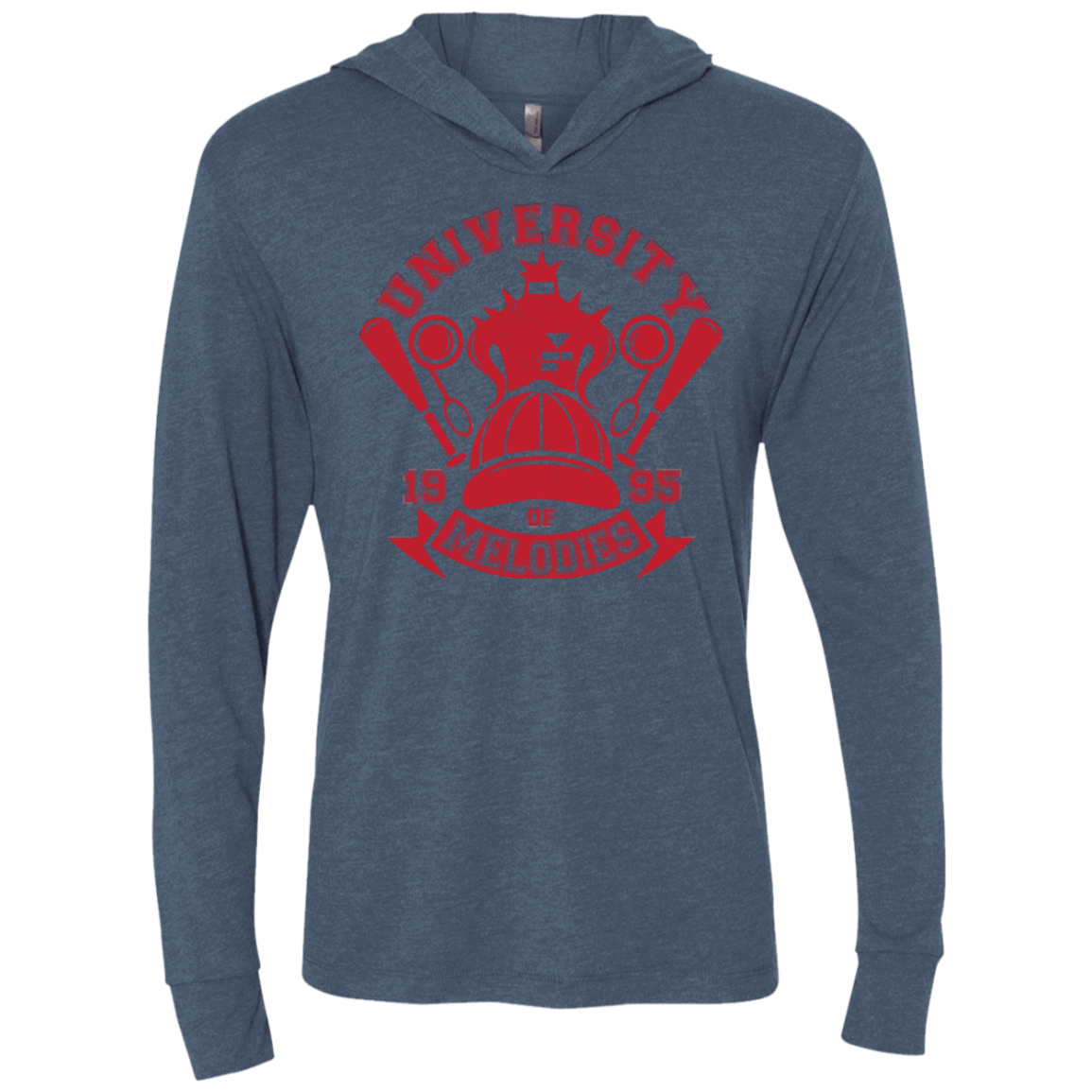 T-Shirts Indigo / X-Small University of Melodies Triblend Long Sleeve Hoodie Tee