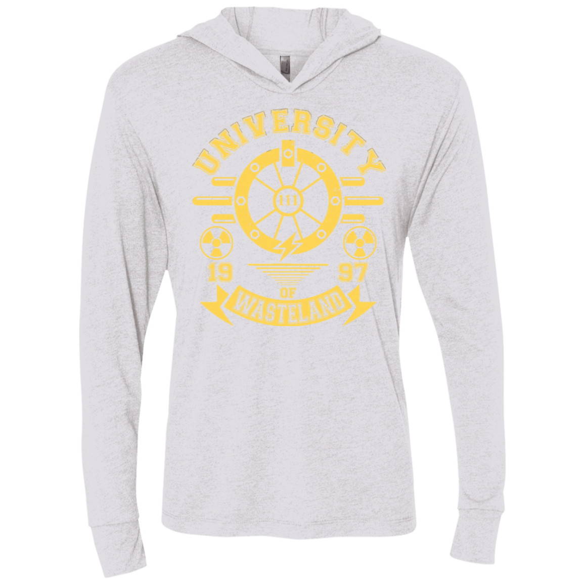 T-Shirts Heather White / X-Small University of Wasteland Triblend Long Sleeve Hoodie Tee