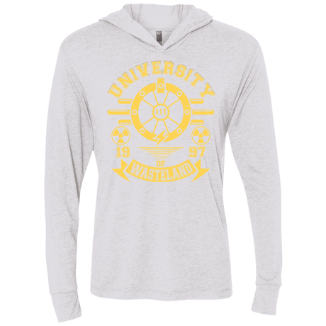 T-Shirts Heather White / X-Small University of Wasteland Triblend Long Sleeve Hoodie Tee
