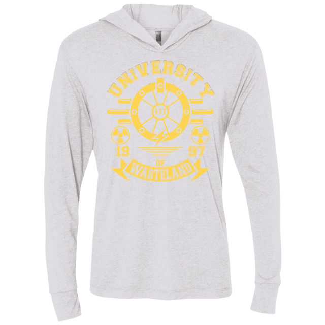 T-Shirts Heather White / X-Small University of Wasteland Triblend Long Sleeve Hoodie Tee