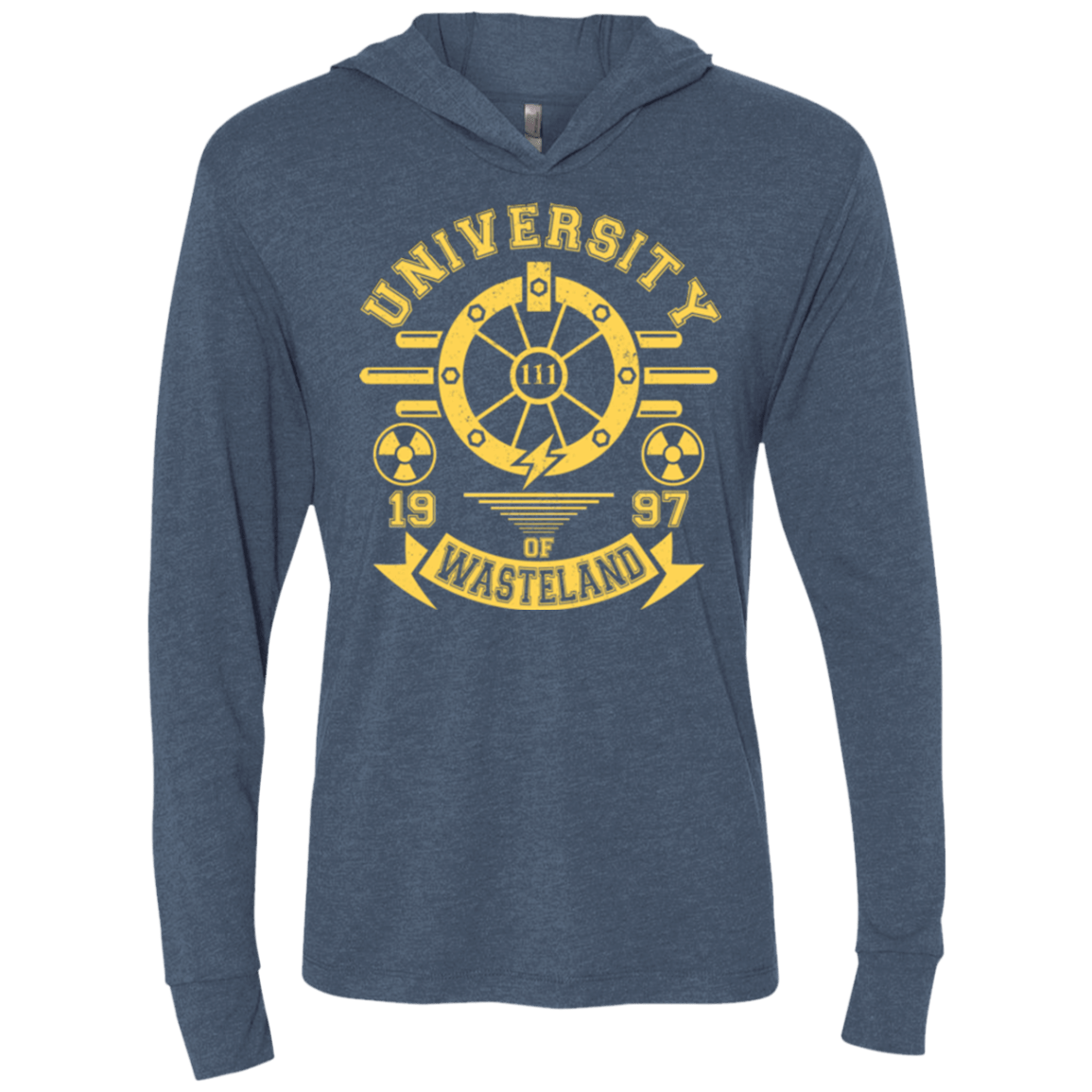 T-Shirts Indigo / X-Small University of Wasteland Triblend Long Sleeve Hoodie Tee