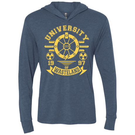 T-Shirts Indigo / X-Small University of Wasteland Triblend Long Sleeve Hoodie Tee