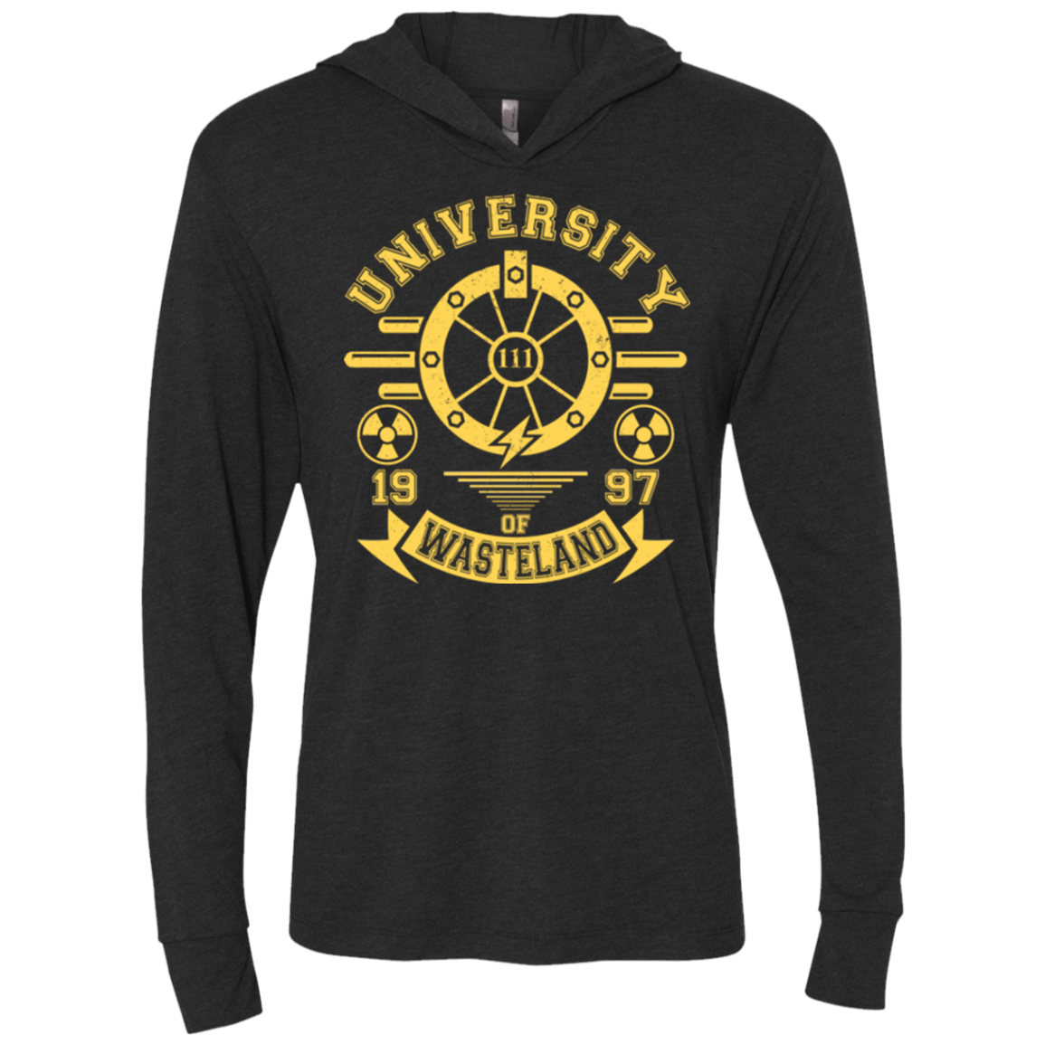 T-Shirts Vintage Black / X-Small University of Wasteland Triblend Long Sleeve Hoodie Tee