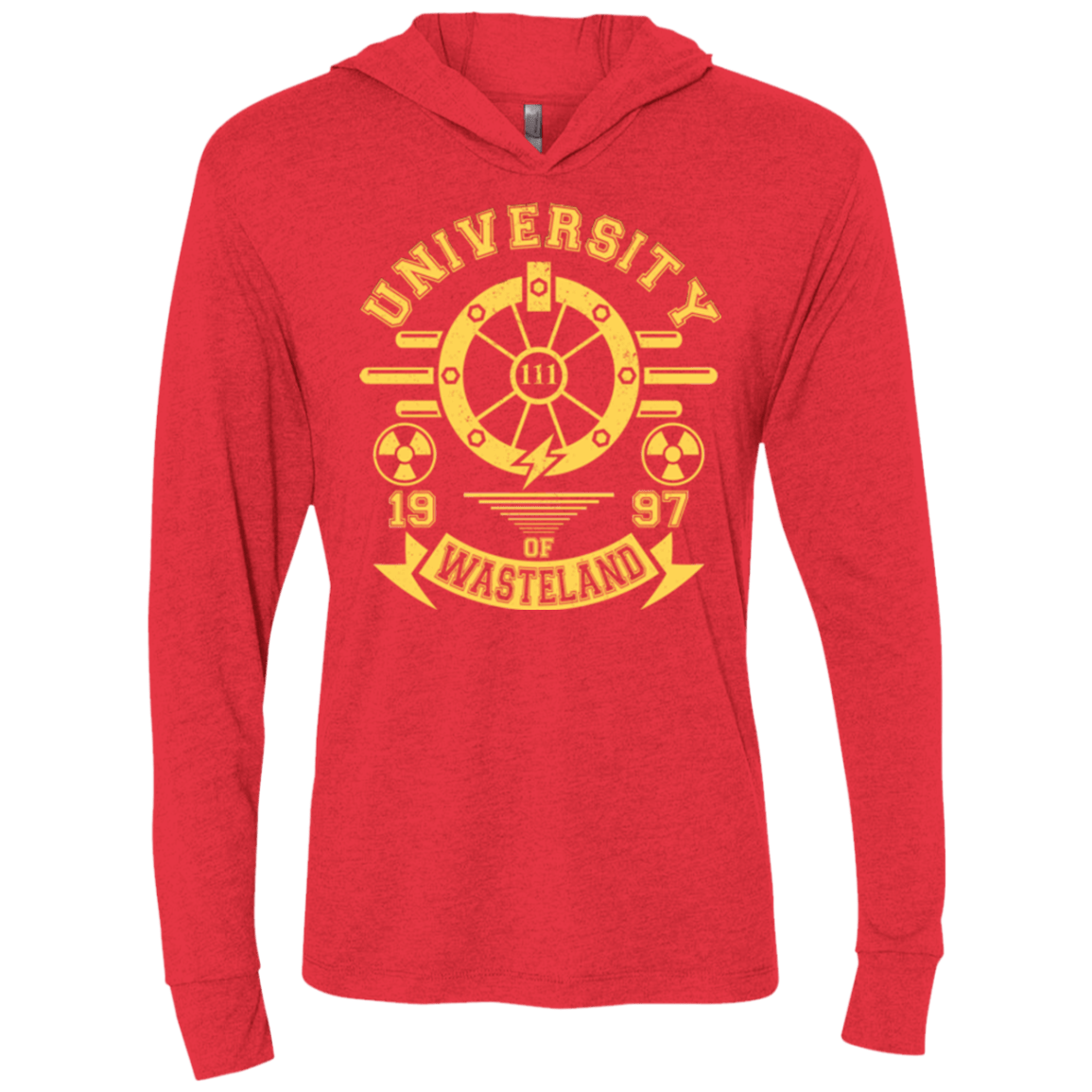 T-Shirts Vintage Red / X-Small University of Wasteland Triblend Long Sleeve Hoodie Tee