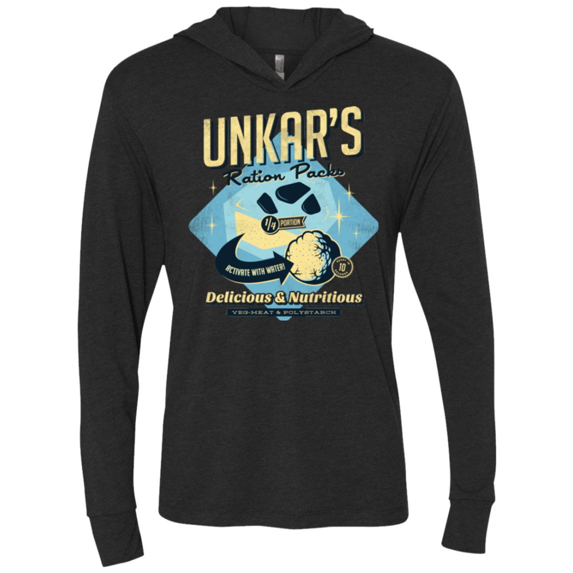 T-Shirts Vintage Black / X-Small Unkars Ration Packs Triblend Long Sleeve Hoodie Tee