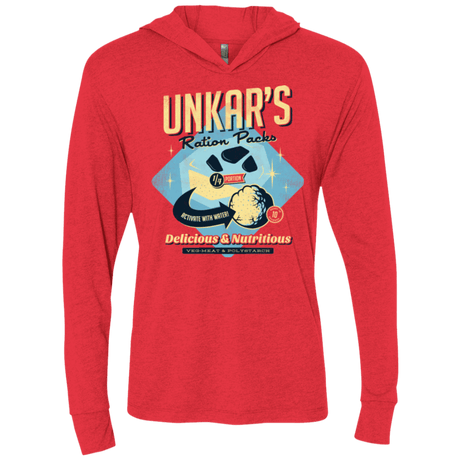 T-Shirts Vintage Red / X-Small Unkars Ration Packs Triblend Long Sleeve Hoodie Tee