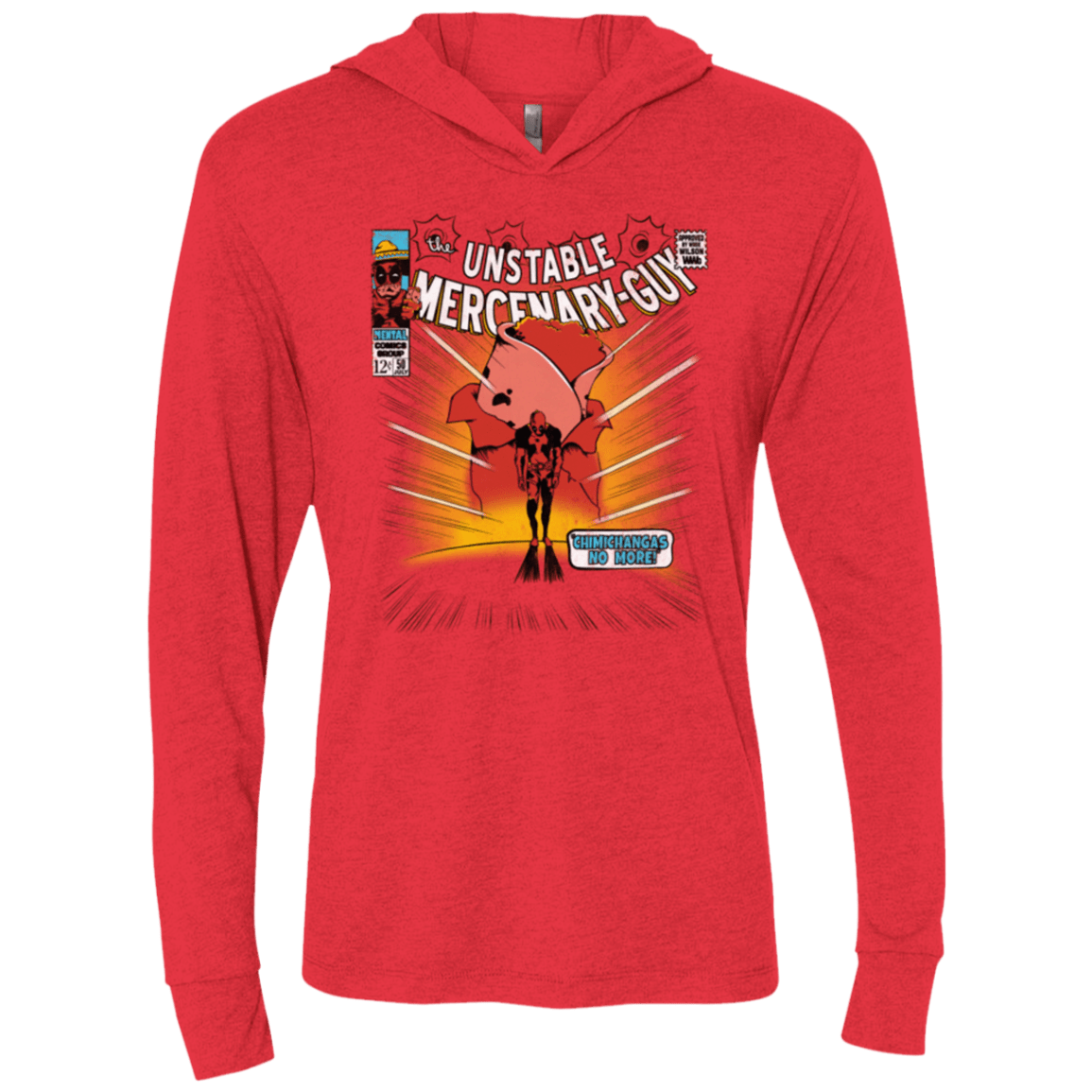 T-Shirts Vintage Red / X-Small Unstable Triblend Long Sleeve Hoodie Tee