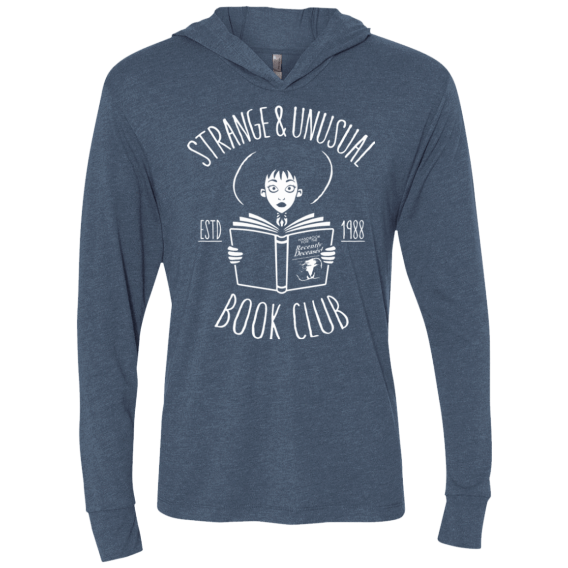 T-Shirts Indigo / X-Small Unusual Book Club Triblend Long Sleeve Hoodie Tee