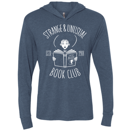 T-Shirts Indigo / X-Small Unusual Book Club Triblend Long Sleeve Hoodie Tee