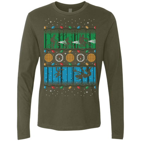 T-Shirts Military Green / Small Upside Down Christmas Men's Premium Long Sleeve