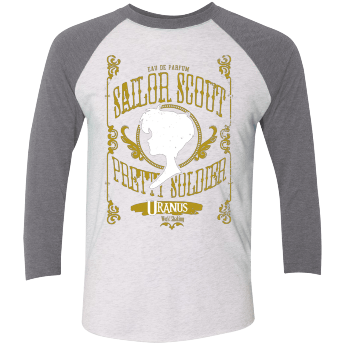 T-Shirts Heather White/Premium Heather / X-Small Uranus Men's Triblend 3/4 Sleeve