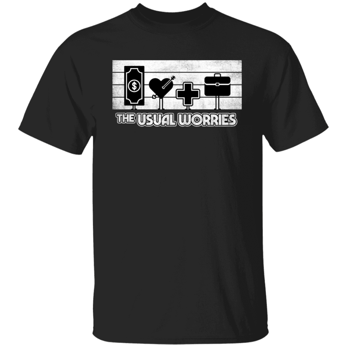 T-Shirts Black / S Usual Worries T-Shirt