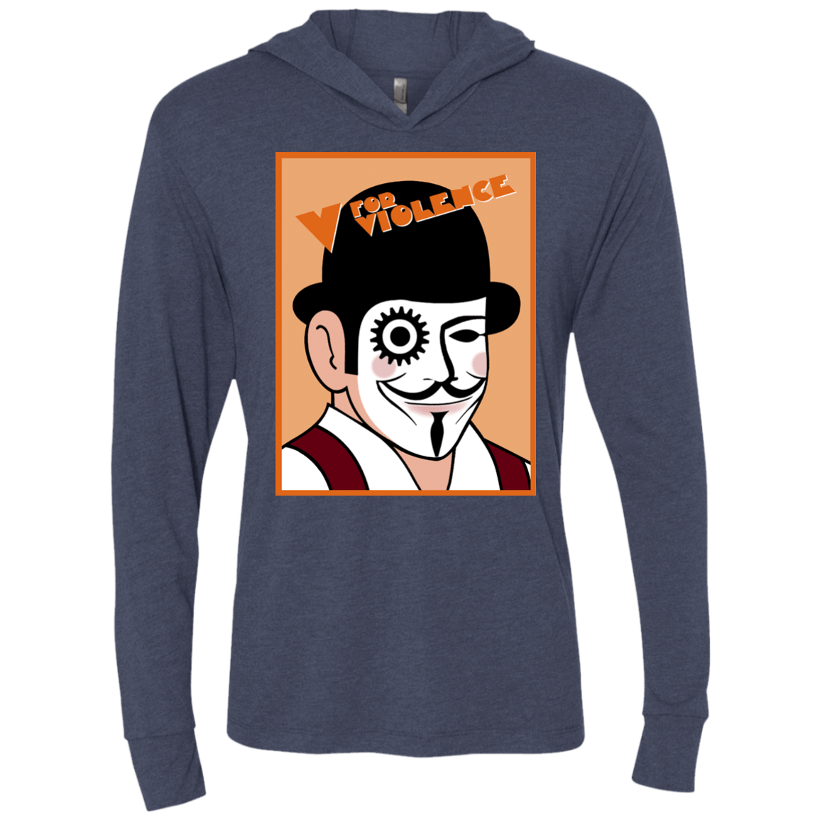 V for Violence Triblend Long Sleeve Hoodie Tee