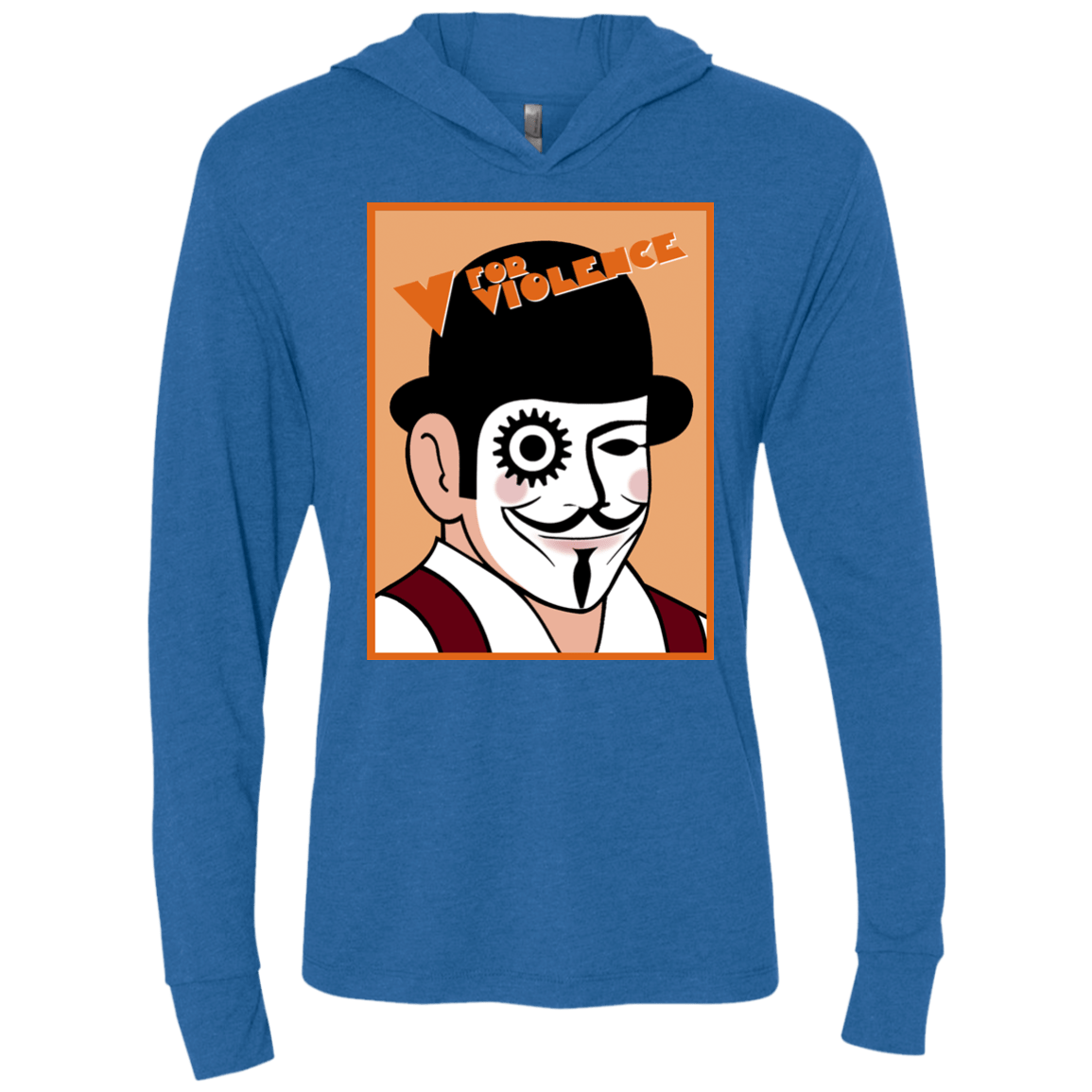 V for Violence Triblend Long Sleeve Hoodie Tee