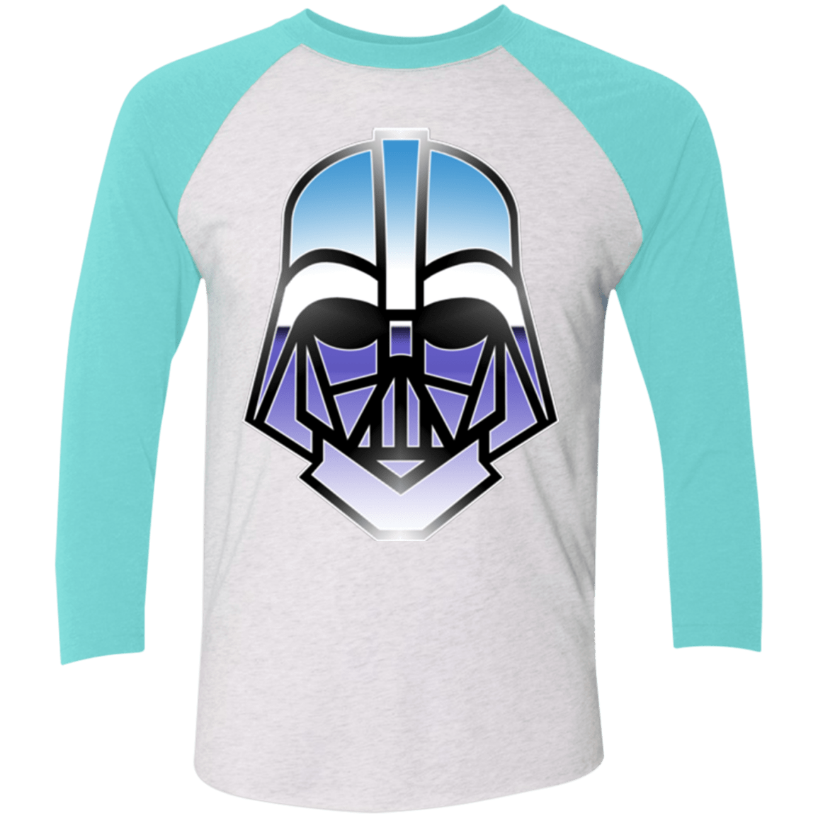 T-Shirts Heather White/Tahiti Blue / X-Small Vader Men's Triblend 3/4 Sleeve