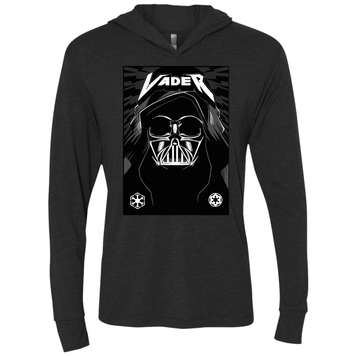 T-Shirts Vintage Black / X-Small Vader Rock Triblend Long Sleeve Hoodie Tee