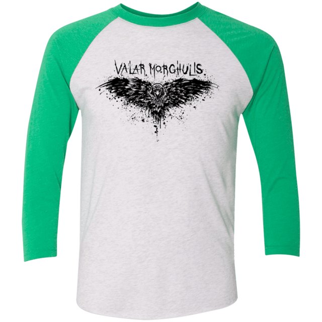T-Shirts Heather White/Envy / X-Small Valar Morghulis Men's Triblend 3/4 Sleeve