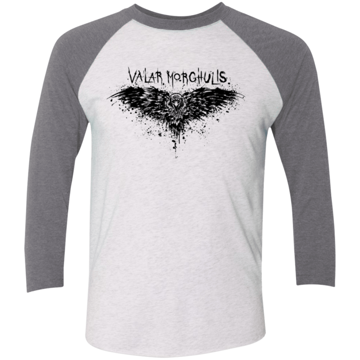 T-Shirts Heather White/Premium Heather / X-Small Valar Morghulis Men's Triblend 3/4 Sleeve