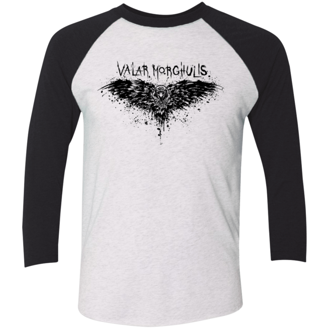 T-Shirts Heather White/Vintage Black / X-Small Valar Morghulis Men's Triblend 3/4 Sleeve
