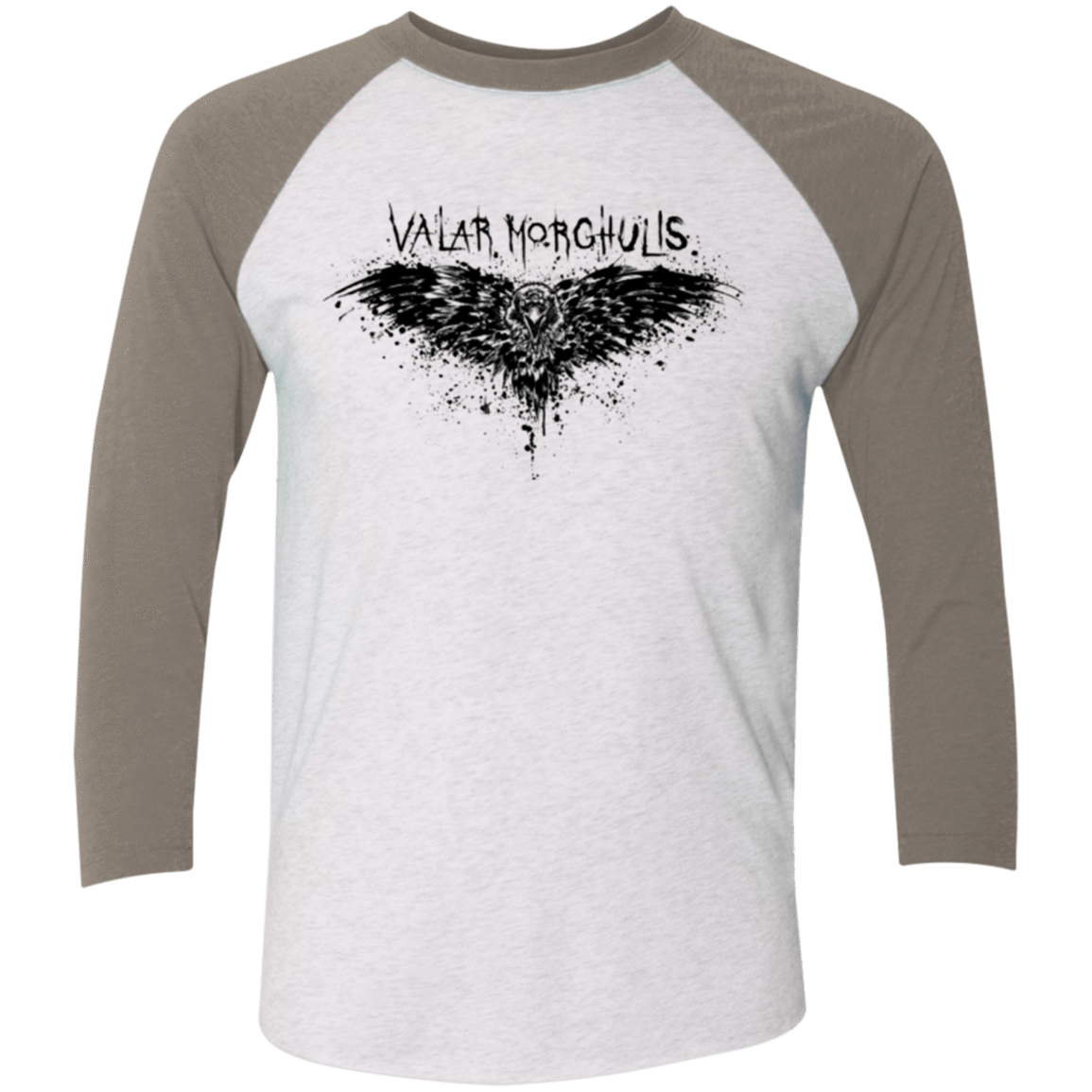 T-Shirts Heather White/Vintage Grey / X-Small Valar Morghulis Men's Triblend 3/4 Sleeve