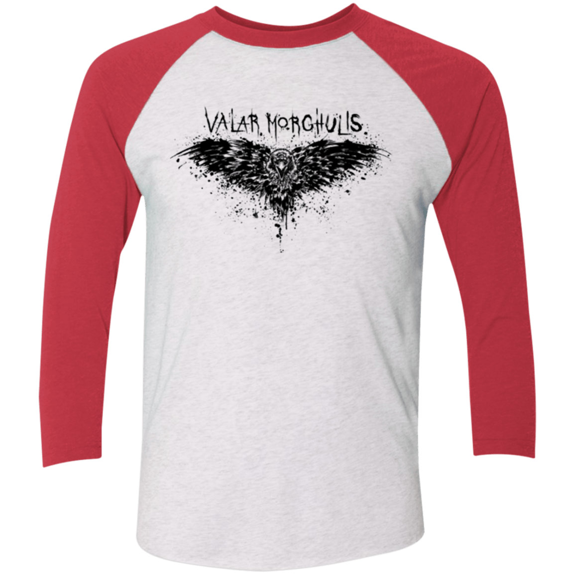 T-Shirts Heather White/Vintage Red / X-Small Valar Morghulis Men's Triblend 3/4 Sleeve