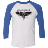 T-Shirts Heather White/Vintage Royal / X-Small Valar Morghulis Men's Triblend 3/4 Sleeve