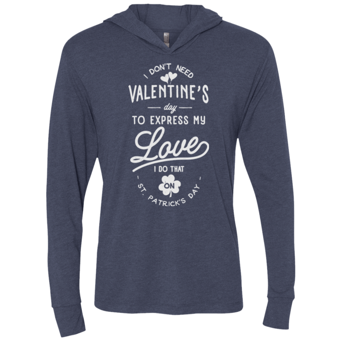 T-Shirts Vintage Navy / X-Small Valentine's Day Triblend Long Sleeve Hoodie Tee
