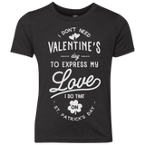 T-Shirts Vintage Black / YXS Valentine's Day Youth Triblend T-Shirt