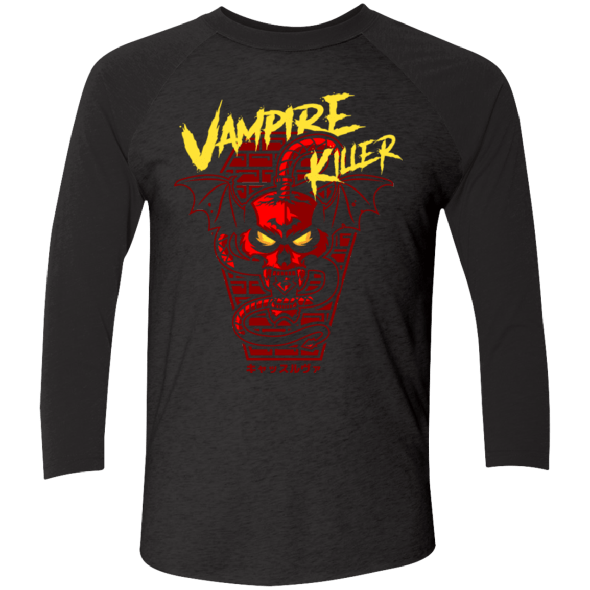 T-Shirts Vintage Black/Vintage Black / X-Small Vampire Killer Punk Men's Triblend 3/4 Sleeve