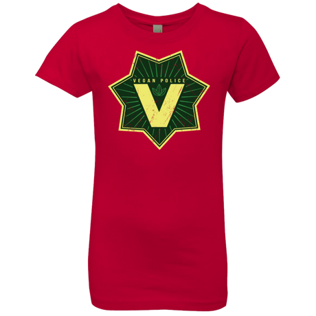 T-Shirts Red / YXS Vegan Police Girls Premium T-Shirt