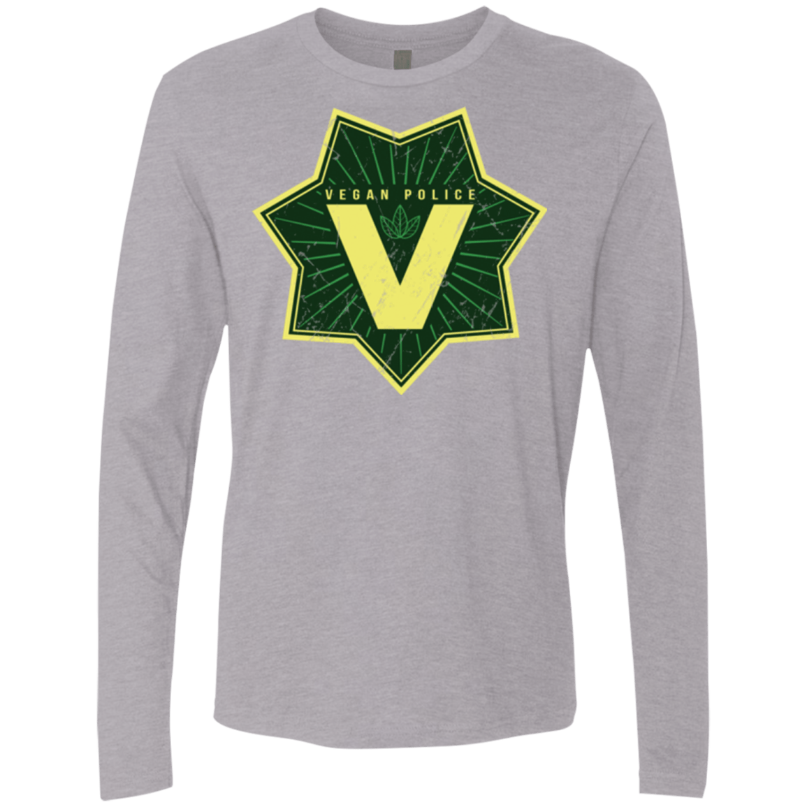 T-Shirts Heather Grey / Small Vegan Police Men's Premium Long Sleeve