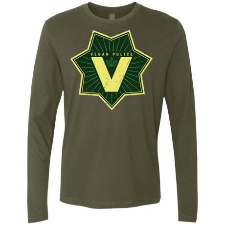 T-Shirts Military Green / Small Vegan Police Men's Premium Long Sleeve