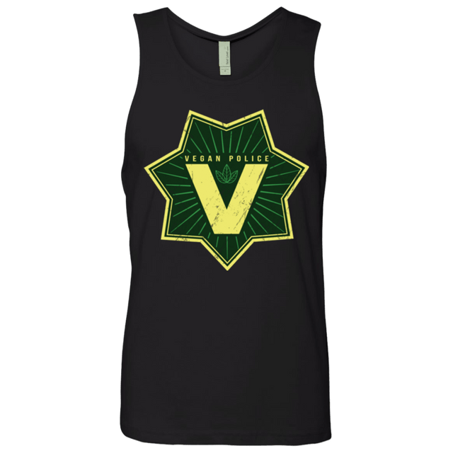 T-Shirts Black / Small Vegan Police Men's Premium Tank Top