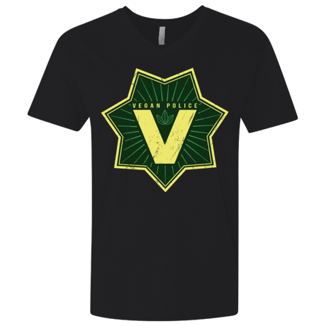 T-Shirts Black / X-Small Vegan Police Men's Premium V-Neck
