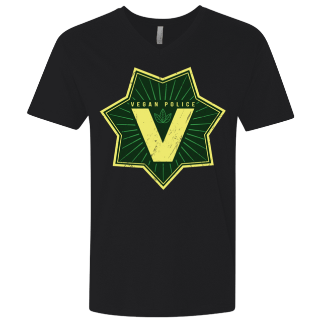 T-Shirts Black / X-Small Vegan Police Men's Premium V-Neck