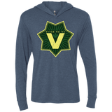T-Shirts Indigo / X-Small Vegan Police Triblend Long Sleeve Hoodie Tee