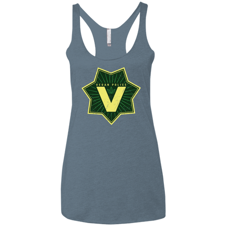T-Shirts Indigo / X-Small Vegan Police Women's Triblend Racerback Tank