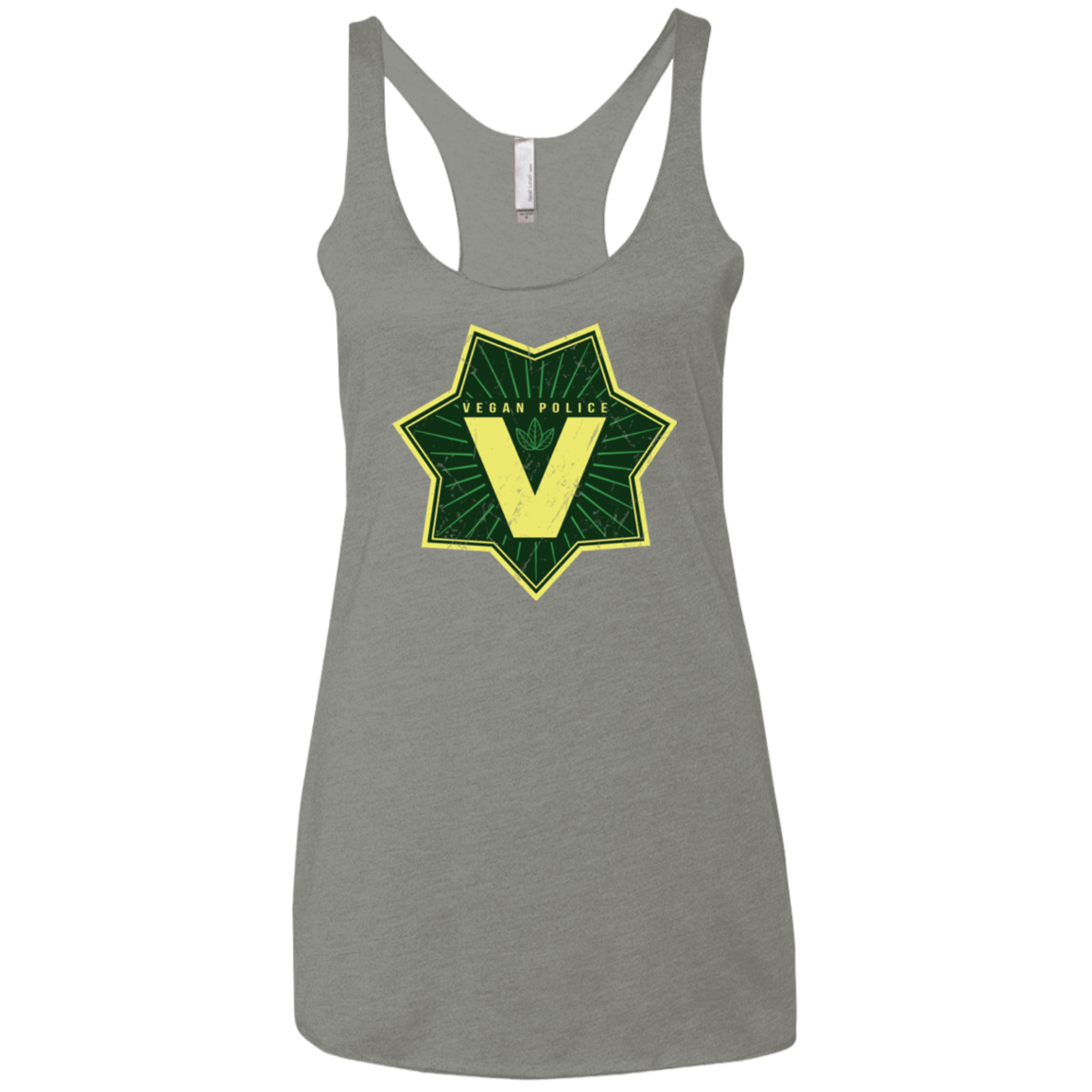 T-Shirts Venetian Grey / X-Small Vegan Police Women's Triblend Racerback Tank