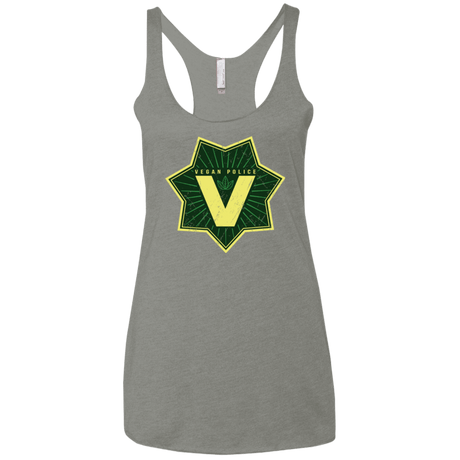 T-Shirts Venetian Grey / X-Small Vegan Police Women's Triblend Racerback Tank