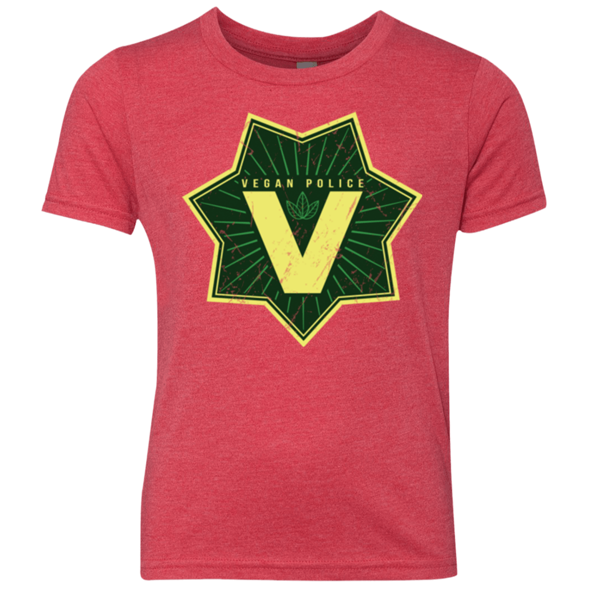 T-Shirts Vintage Red / YXS Vegan Police Youth Triblend T-Shirt