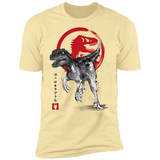 T-Shirts Banana Cream / S Velociraptor sumi-e Men's Premium T-Shirt