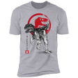 T-Shirts Heather Grey / S Velociraptor sumi-e Men's Premium T-Shirt