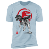 T-Shirts Light Blue / S Velociraptor sumi-e Men's Premium T-Shirt