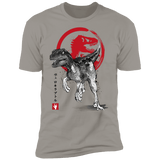 T-Shirts Light Grey / S Velociraptor sumi-e Men's Premium T-Shirt