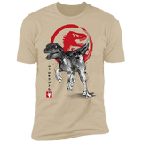 T-Shirts Sand / S Velociraptor sumi-e Men's Premium T-Shirt