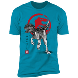 T-Shirts Turquoise / S Velociraptor sumi-e Men's Premium T-Shirt
