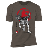 T-Shirts Warm Grey / S Velociraptor sumi-e Men's Premium T-Shirt