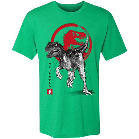 T-Shirts Envy / S Velociraptor sumi-e Men's Triblend T-Shirt